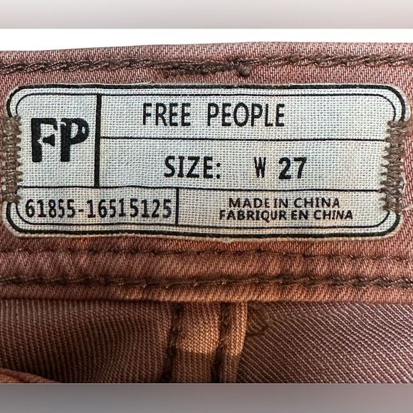 FREE PEOPLE Womens 27 Brownish Skinny Mid-rise Jeans Stretch Denim Cotton. EUC - Picture 6 of 7